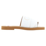 Chloé Elegant White Cotton Slide Sandals Chloé Beige