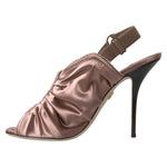 Dolce & Gabbana Elegant Slingback Stiletto Heels in Light Brown Dolce & Gabbana Dim Gray