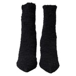 Dolce & Gabbana Black Stiletto Heels Mid Calf Boots LA10281-38.5