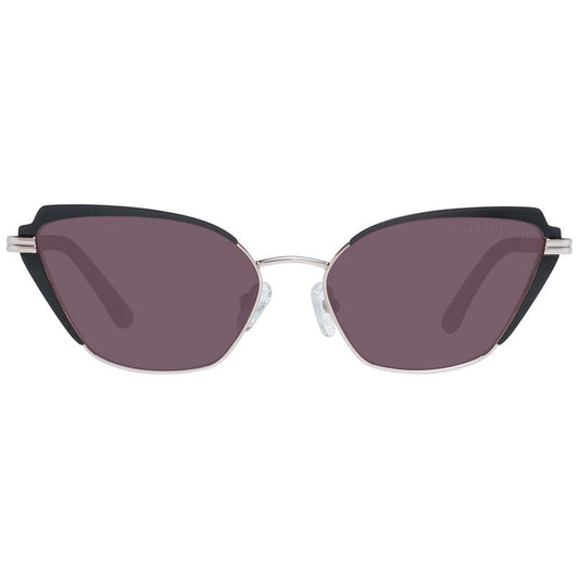 Marciano by Guess gold cat-eye sunglasses for women with gradient brown lenses, metal and plastic frame, 100% UVA & UVB protection.