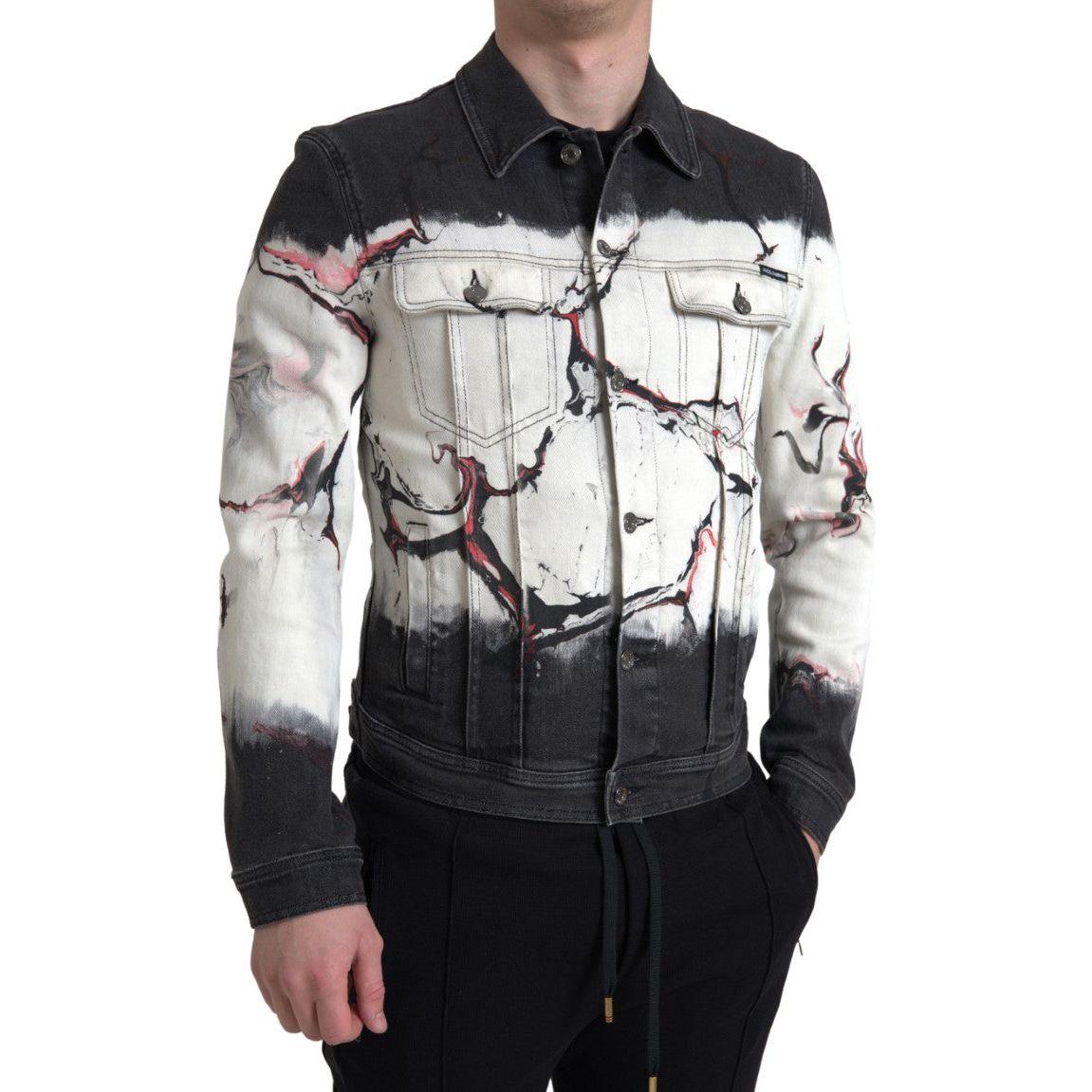 Dolce & Gabbana Multicolor Cotton Collared Denim Jacket