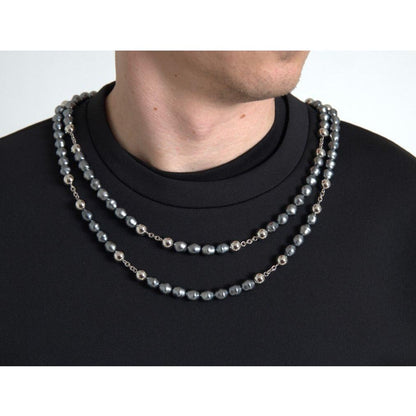 Dolce & Gabbana Black Necklace Embellished Polyester T-shirt