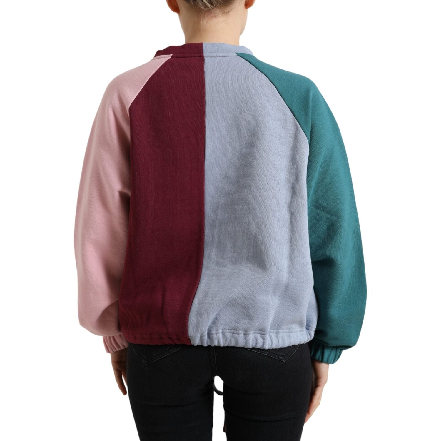 Dolce & Gabbana Multicolor Cotton Crew Neck Pullover Sweater