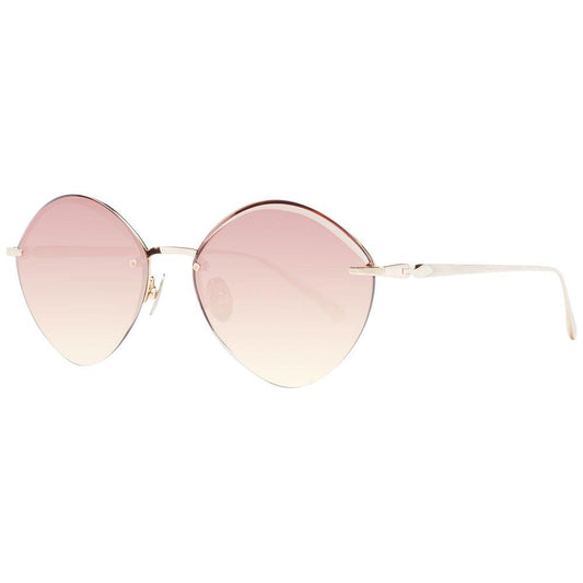 Scotch & Soda Gold Women Sunglasses with oval rimless design, stainless steel frame, 100% UVA & UVB protection, and brown lenses.