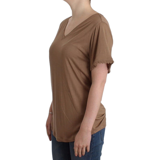 John Galliano Brown shortsleeved top SIG11885-1