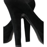 Dolce & Gabbana Black Suede Leather Platform Heel Pumps Shoes LA10483-40