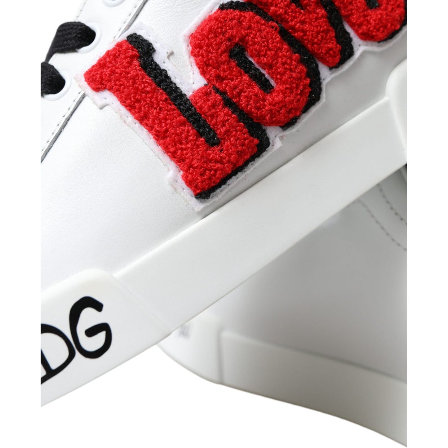 Dolce & Gabbana White Love Patch Portofino Classic Sneakers Shoes LA10478-36