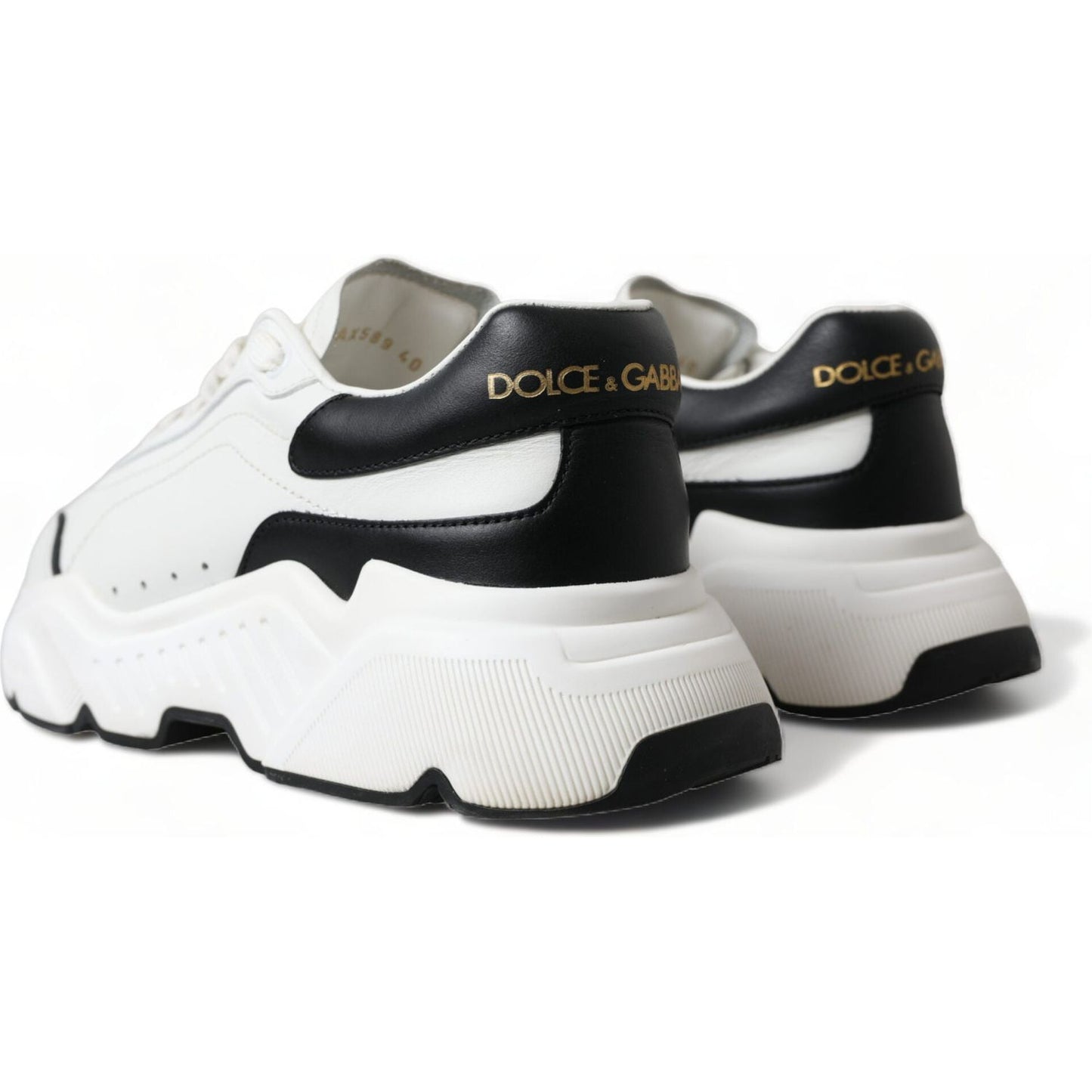 Dolce & Gabbana White Black Low Top Daymaster Sneakers Shoes LA10536-40