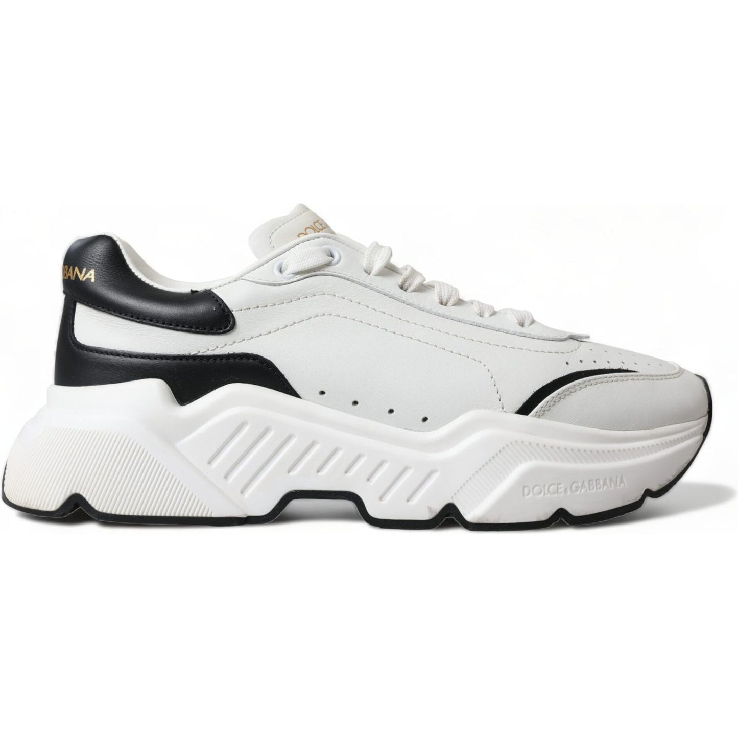 Dolce & Gabbana White Black Low Top Daymaster Sneakers Shoes LA10536-40