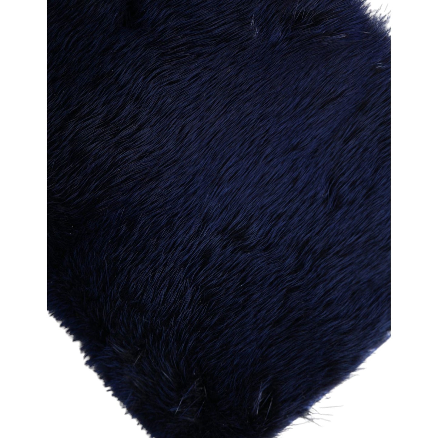 Dolce & Gabbana Dark Blue Fur Ayers Lily Twist Crossbody Shoulder Bag