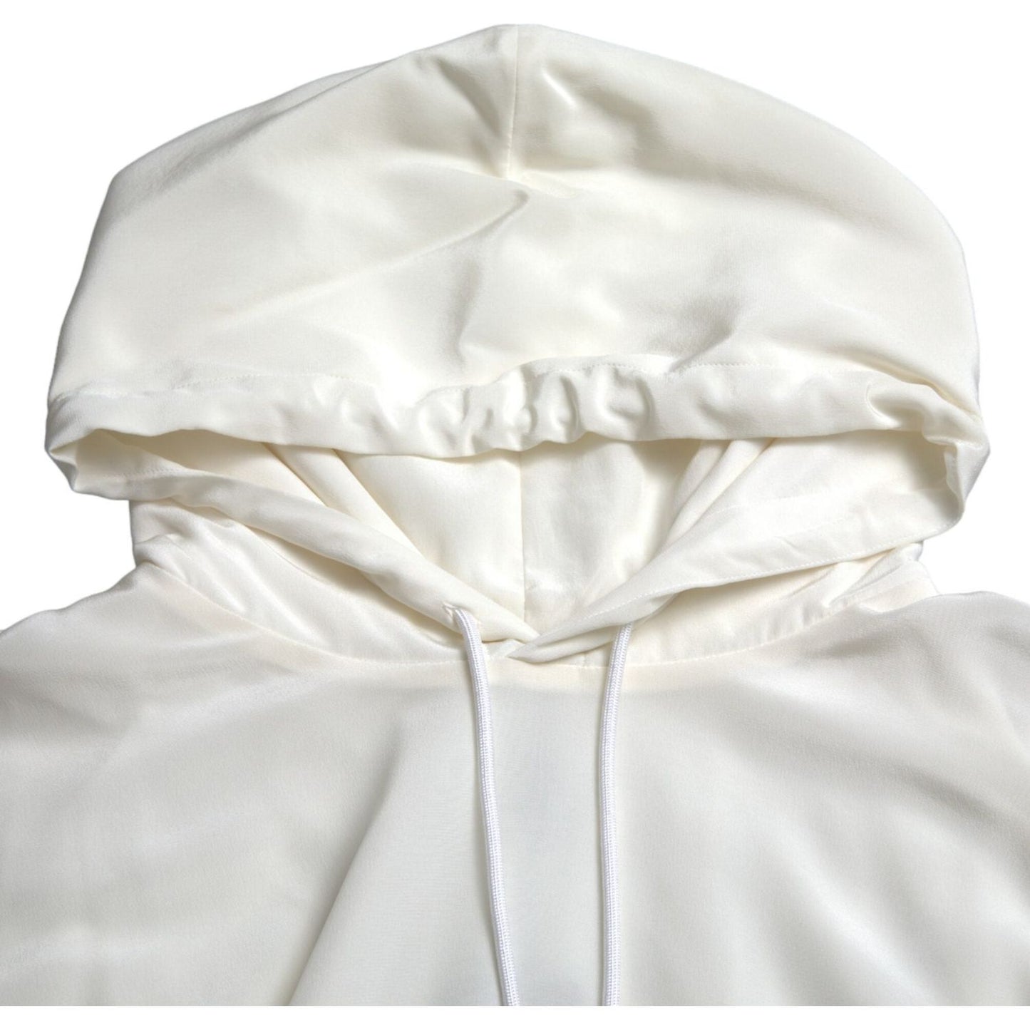 Dolce & Gabbana White Floral Print Hooded Pullover Sweater