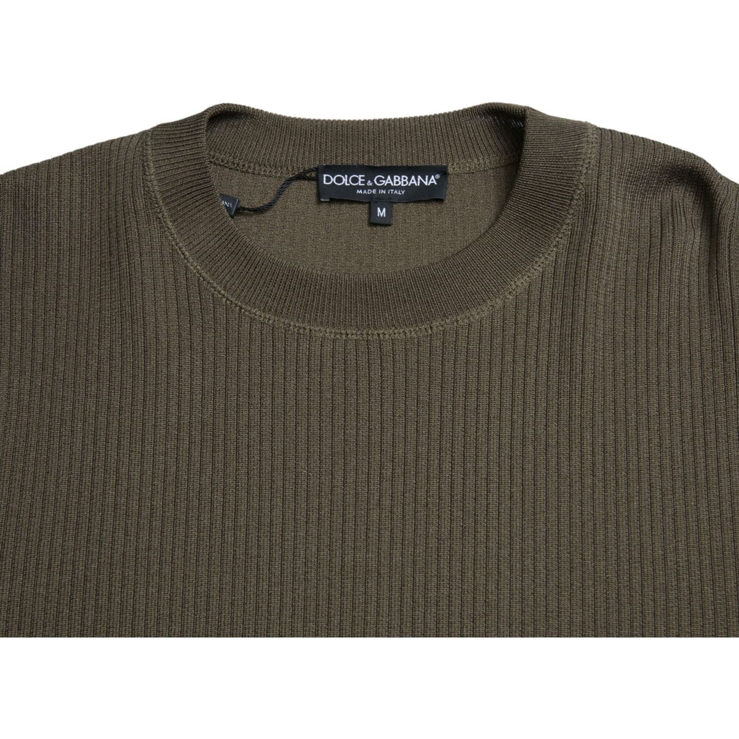 Dolce & Gabbana Green Viscose Crew Neck Men Pullover Sweater