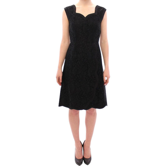 Dolce & Gabbana Black floral lace sicily runway dress GSD12627-1