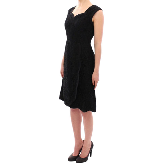 Dolce & Gabbana Black floral lace sicily runway dress GSD12627-1
