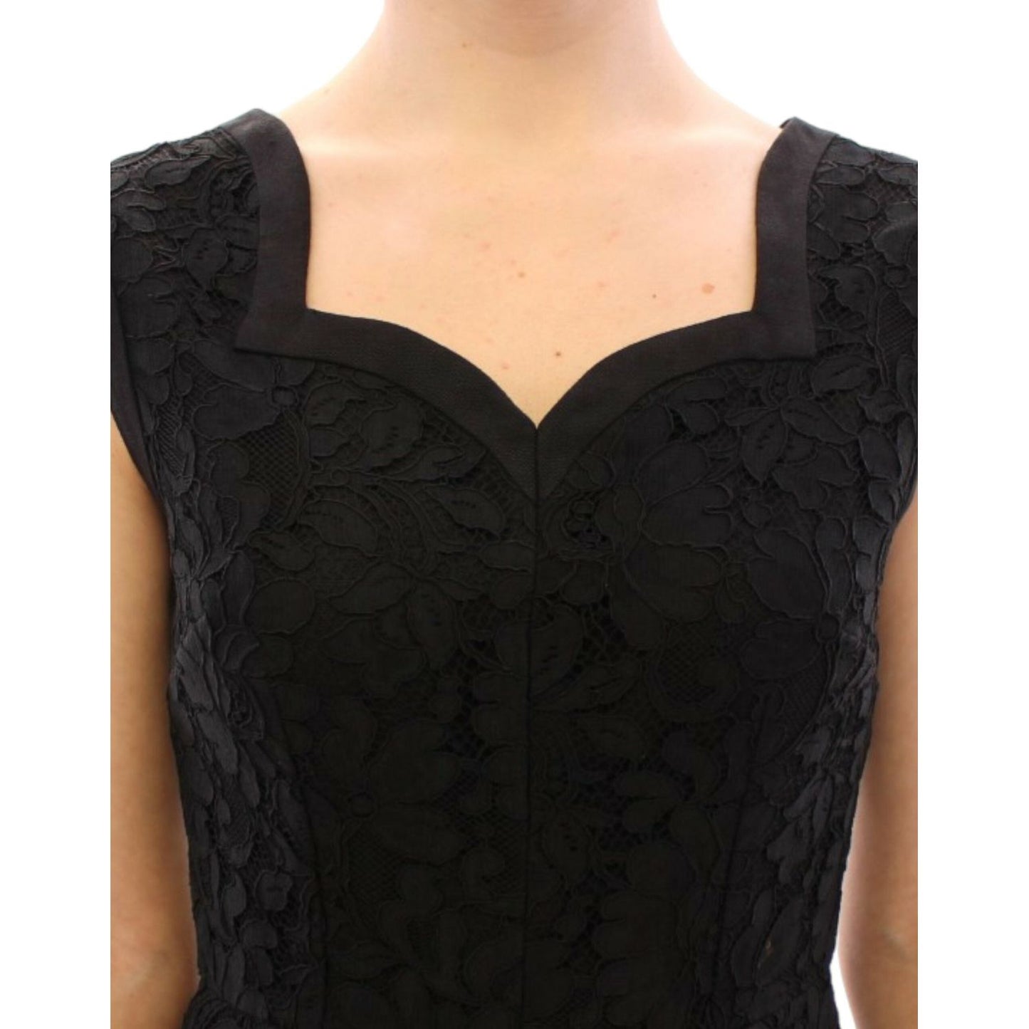 Dolce & Gabbana Black floral lace sicily runway dress GSD12627-1