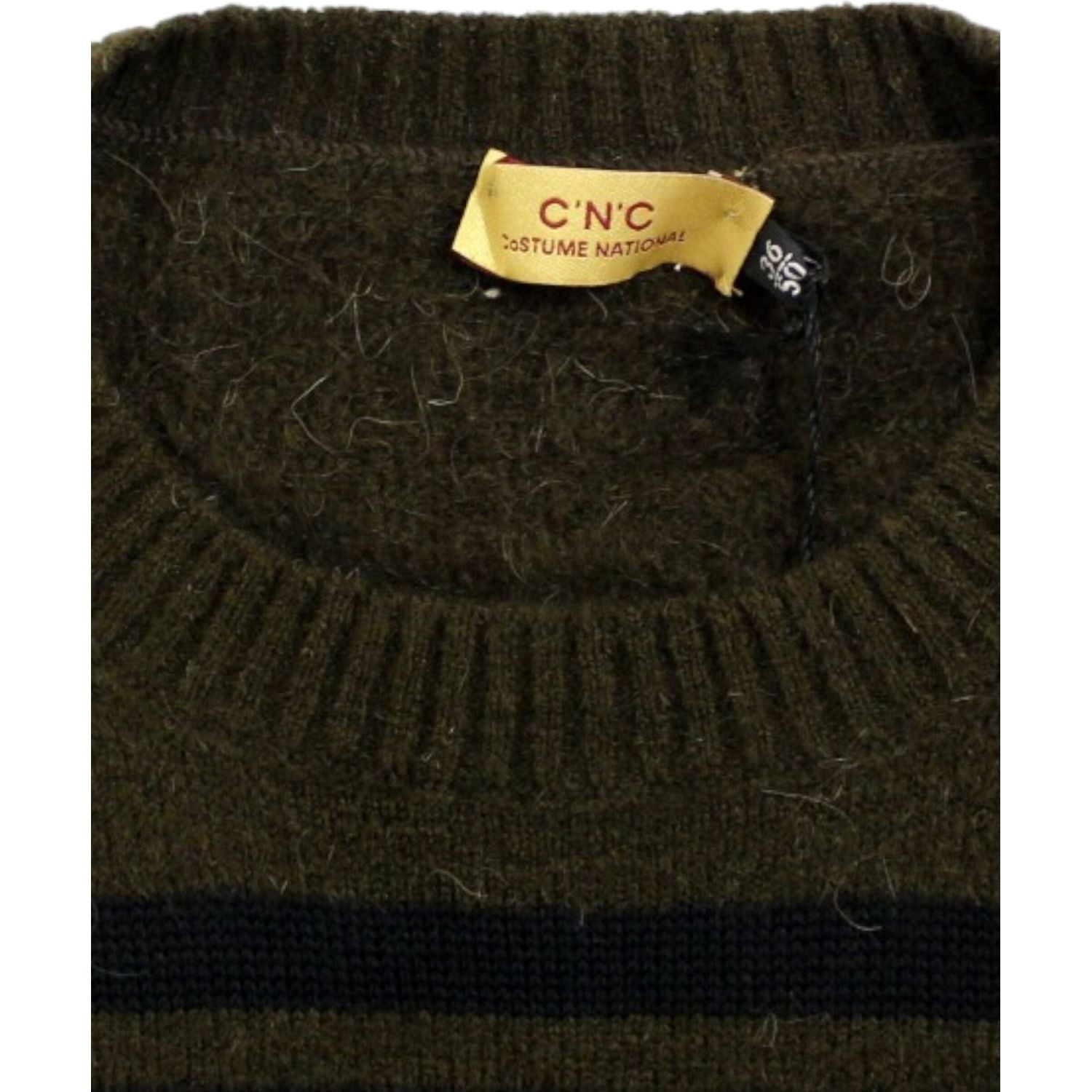 Costume National Brown striped crewneck sweater