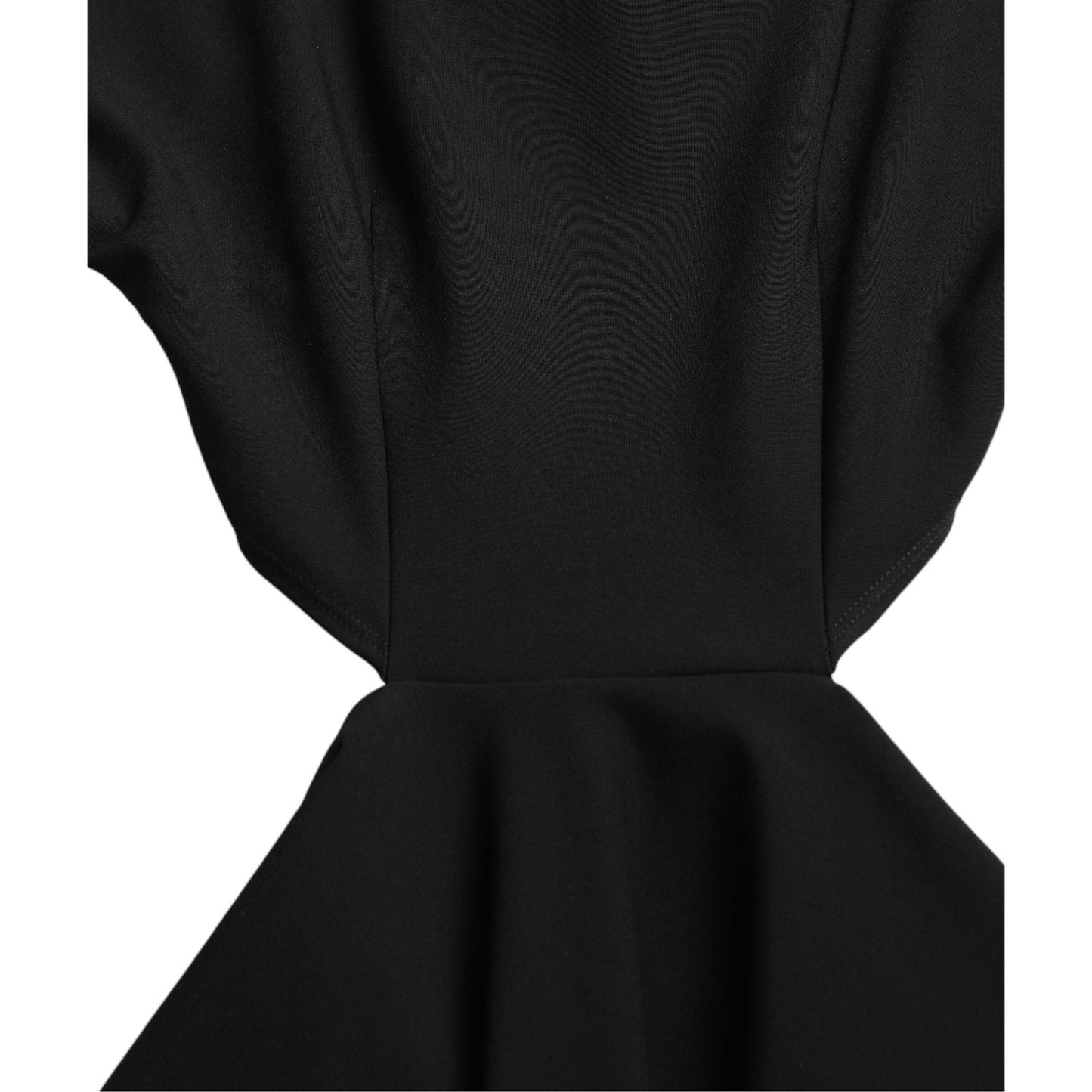 Dolce & Gabbana Black Viscose Cut Out A-line Long Sleeves Mini Dress