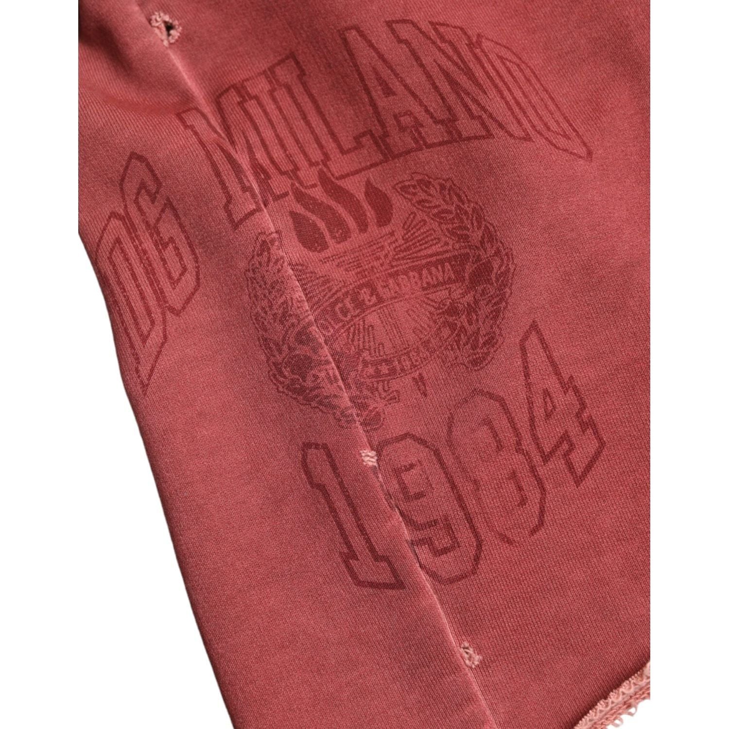 Dolce & Gabbana Maroon Cotton High Waist Sweatshorts Shorts