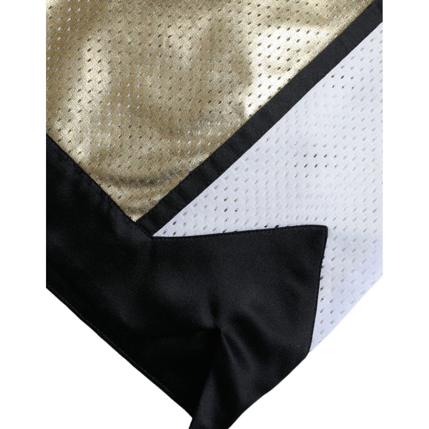 Dolce & Gabbana Gold Polyester Perforated High Waist Shorts PAN74893-40