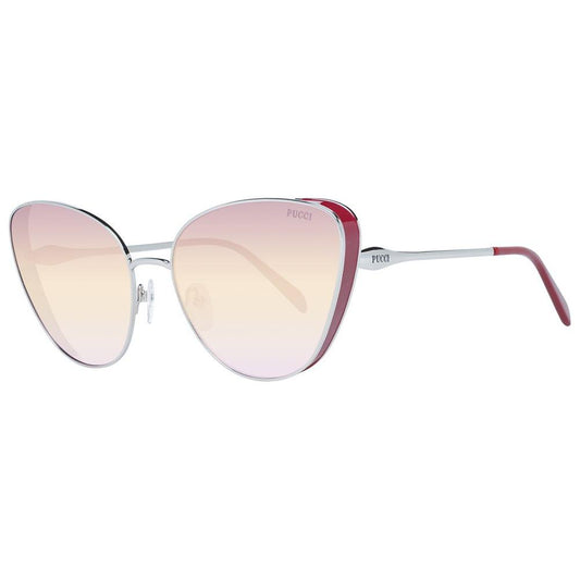 Emilio Pucci Silver Women Sunglasses, cat eye style with multicolor lenses, metal full-rim frame, 100% UVA & UVB protection.