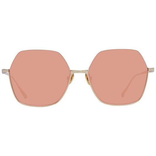 Scotch & Soda Women's Gold Half-Rim Sunglasses with Orange Lenses, Stainless Steel Frame, UVA & UVB Protection