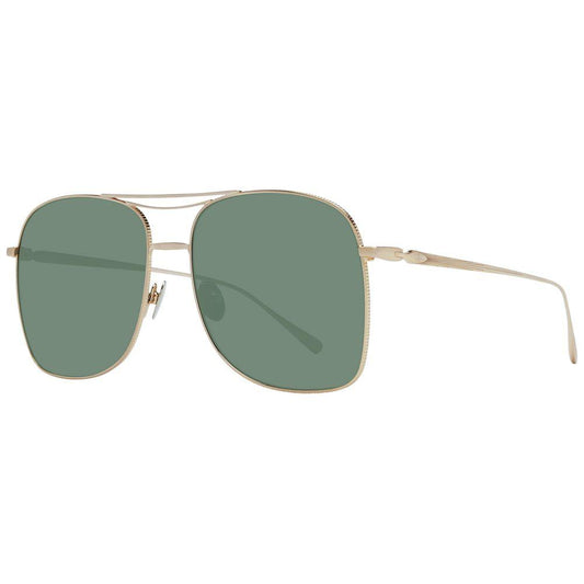 Scotch & Soda women's gold aviator sunglasses with green lenses, stainless steel frame, full-rim style, and UV protection.