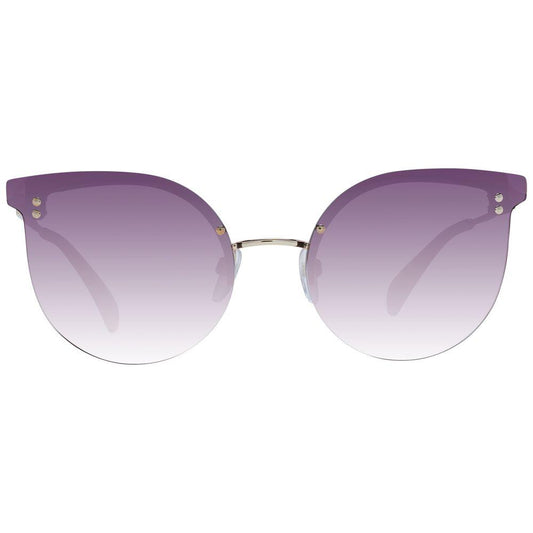 Maje Gold Women Sunglasses with gradient pink lenses, stainless steel half-rim cat eye frame. 100% UVA & UVB protection.