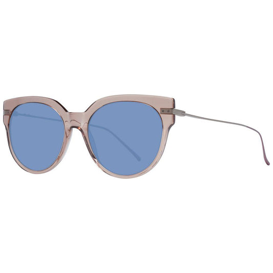 Scotch & Soda brown women sunglasses with blue lenses, round full-rim acetate frame. 100% UVA & UVB protection. Includes branded case.