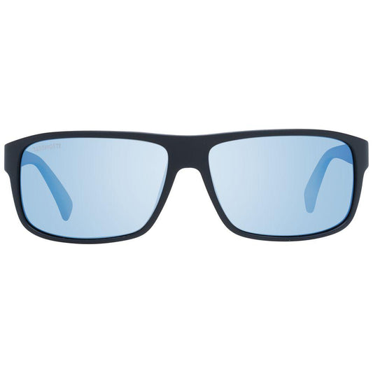Serengeti Black Unisex Sunglasses with Green Polarized Lenses, Full-Rim Trapezium Style, 100% UVA & UVB Protection, Plastic Frame