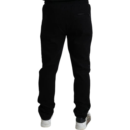 Dolce & Gabbana Black Cotton Skinny Jogger Sweatpants Pants