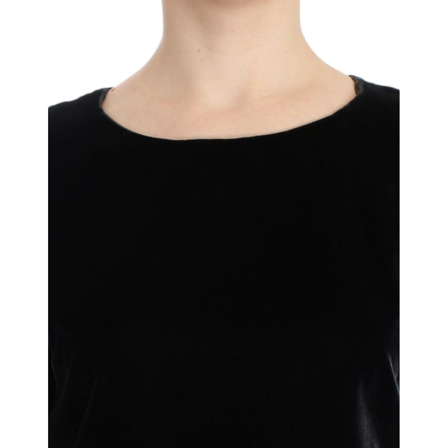 Dolce & Gabbana Black velvet shortsleeved blouse