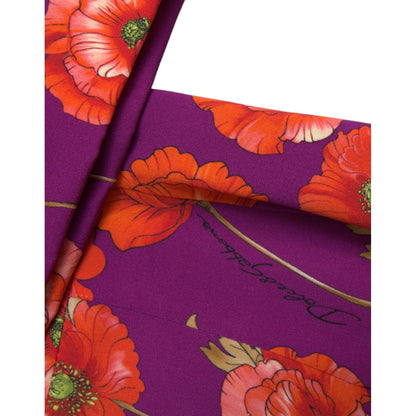 Dolce & Gabbana Multicolor Floral Poppy Print Sheath Dress