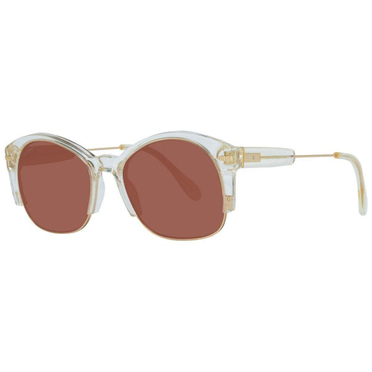Serengeti Gold unisex sunglasses with acetate and metal round frame, polarized brown lenses, 100% UV protection, full-rim style.