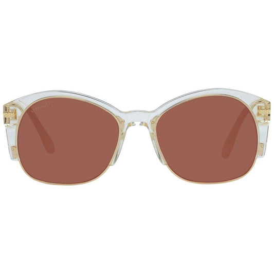 Front view of Serengeti Gold Unisex Sunglasses with gold acetate and metal frame, polarized brown lenses, full-rim round style.