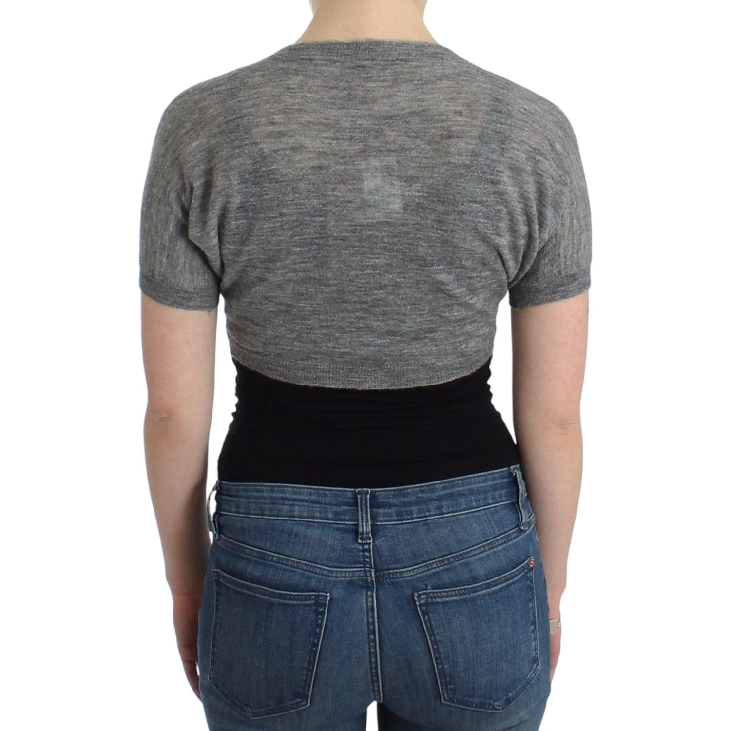 Ermanno Scervino Lingerie Knit Gray Bolero Sweater Cardigan