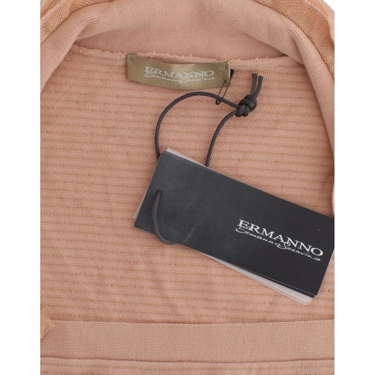 Ermanno Scervino Orange Wool Blend Striped Long Sleeve Top SIG12014-1