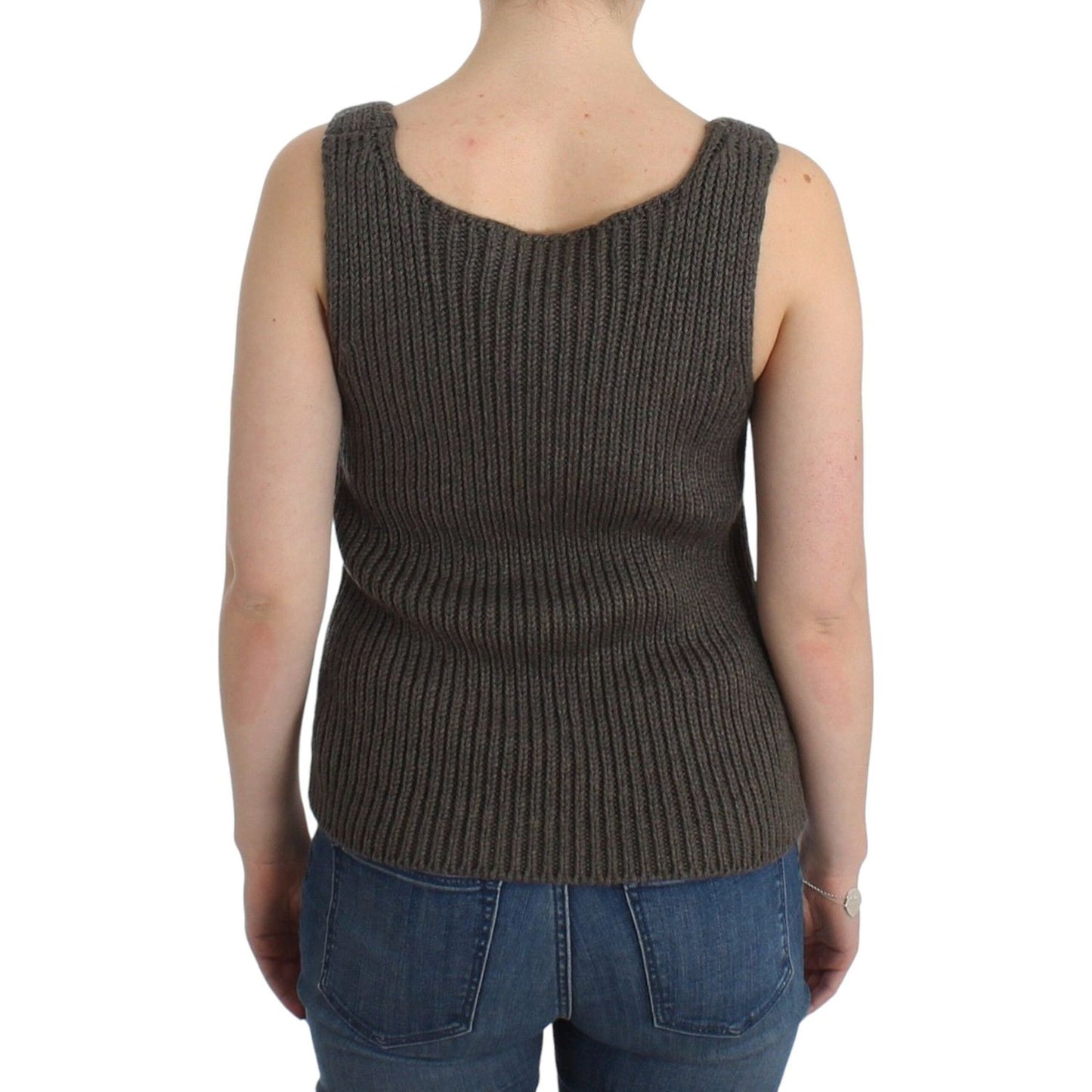 Ermanno Scervino Gray Knit Top Knitted Sweater Merino Wool SIG11863-2