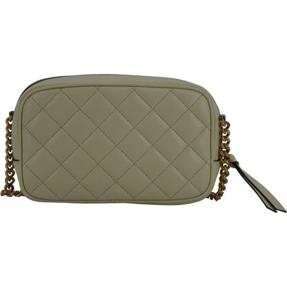 Versace White Lamb Leather Small Camera Crossbody Bag