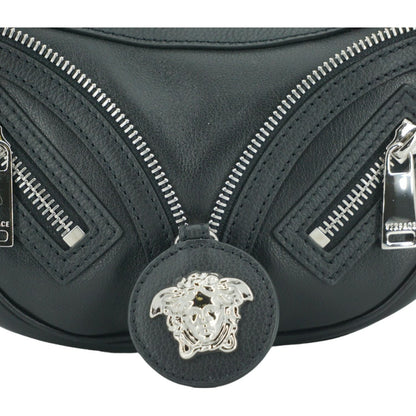 Versace Elegant Black Mini Hobo Shoulder Bag