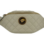 Versace Elegant White Lamb Leather Belt Bag 8054712069154