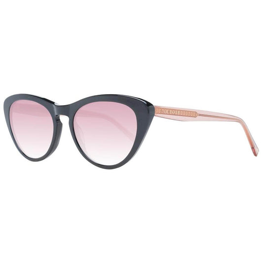 Ted Baker women's black acetate cat-eye sunglasses with rose gradient lenses. 100% UVA & UVB protection and full-rim style.