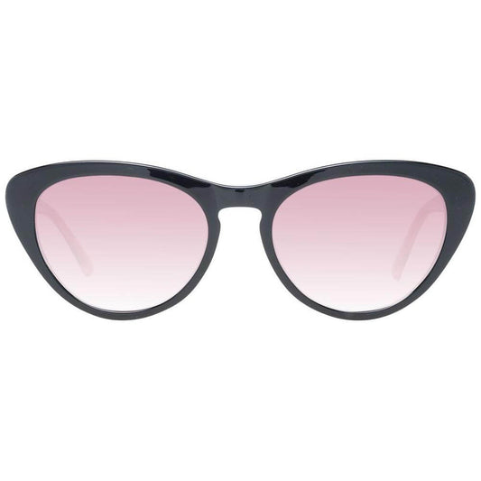 Ted Baker Black Cat Eye Sunglasses for Women with Gradient Rose Plastic Lenses and Full-Rim Acetate Frame
