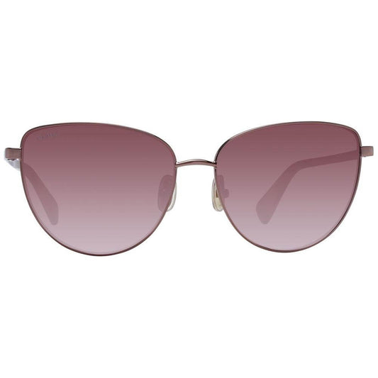 Max Mara bronze cat eye sunglasses with full-rim metal frame and gradient brown lenses. Includes branded case, 100% UVA & UVB protection.