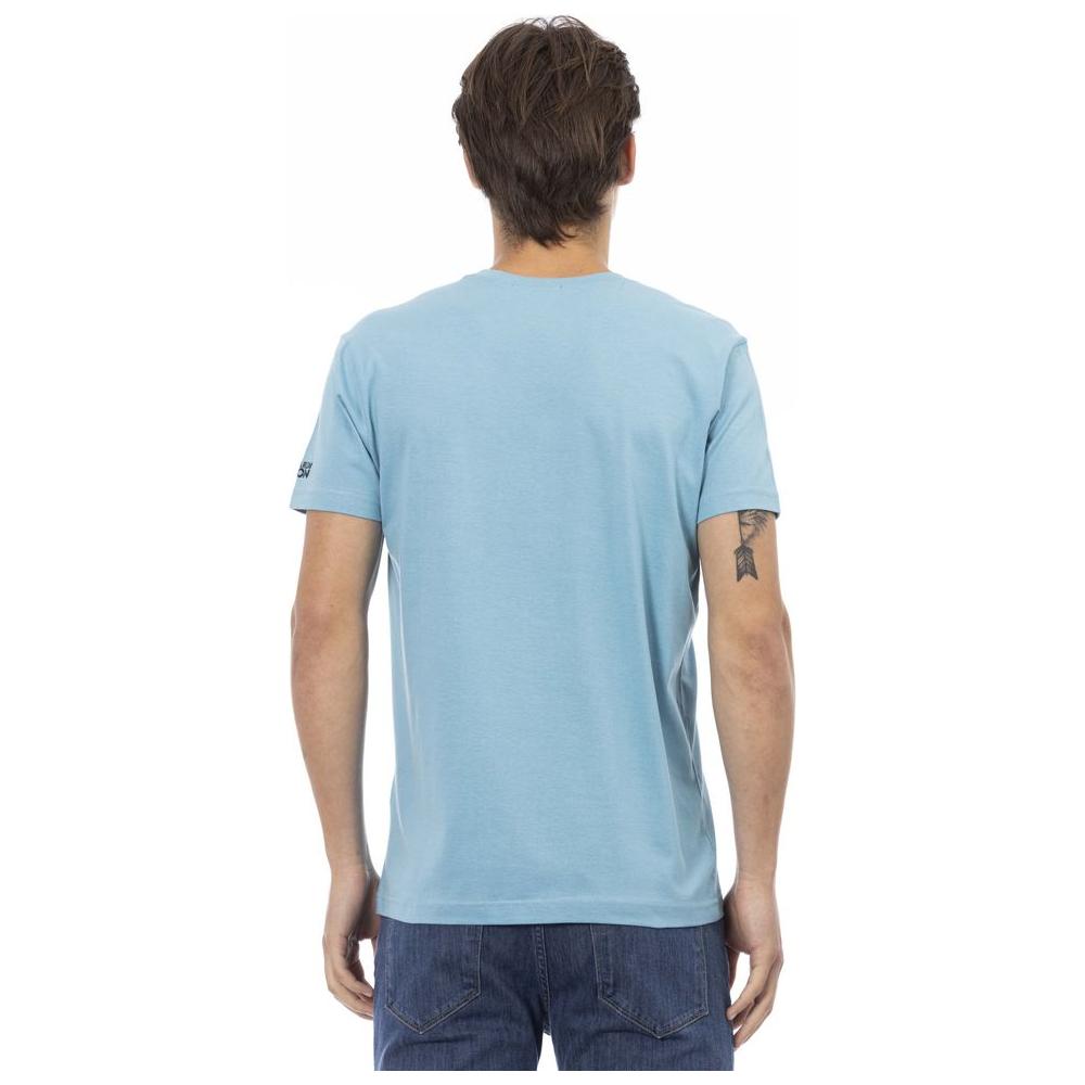 Trussardi Action Light Blue Cotton Men T-Shirt