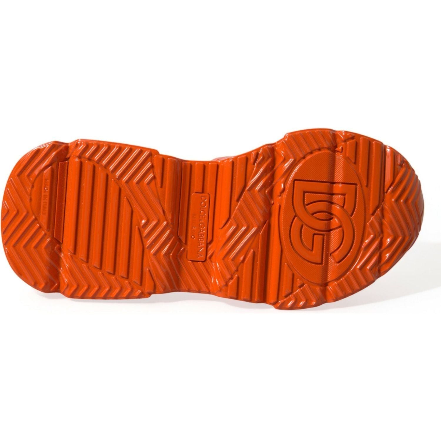Dolce & Gabbana Orange Multi Panel Chunky High Top Sneakers Shoes