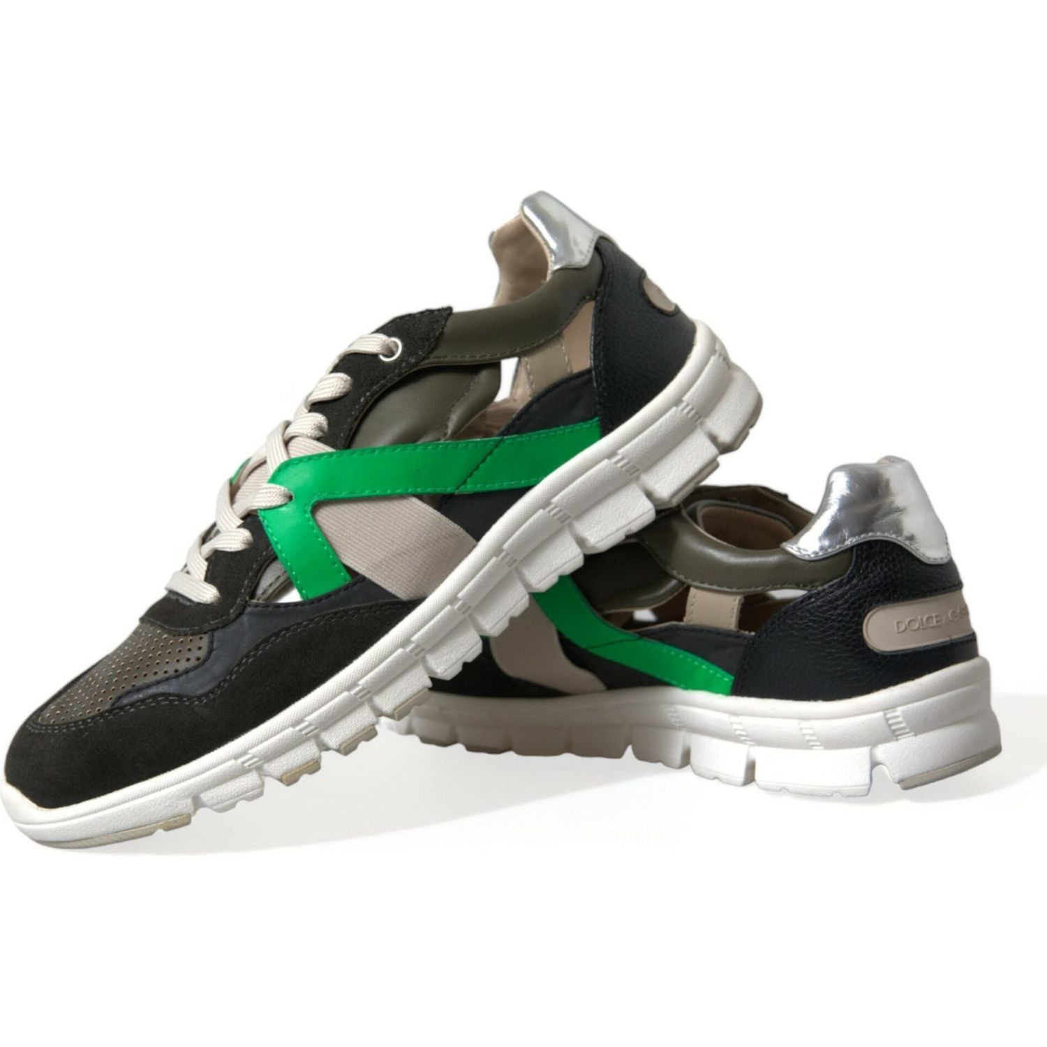 Dolce & Gabbana Multicolor Leather Suede Low Top Sneakers Shoes