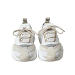 Dolce & Gabbana Beige White Daymaster Low Top Leather Sneakers Shoes