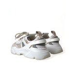 Dolce & Gabbana Beige White Daymaster Low Top Leather Sneakers Shoes