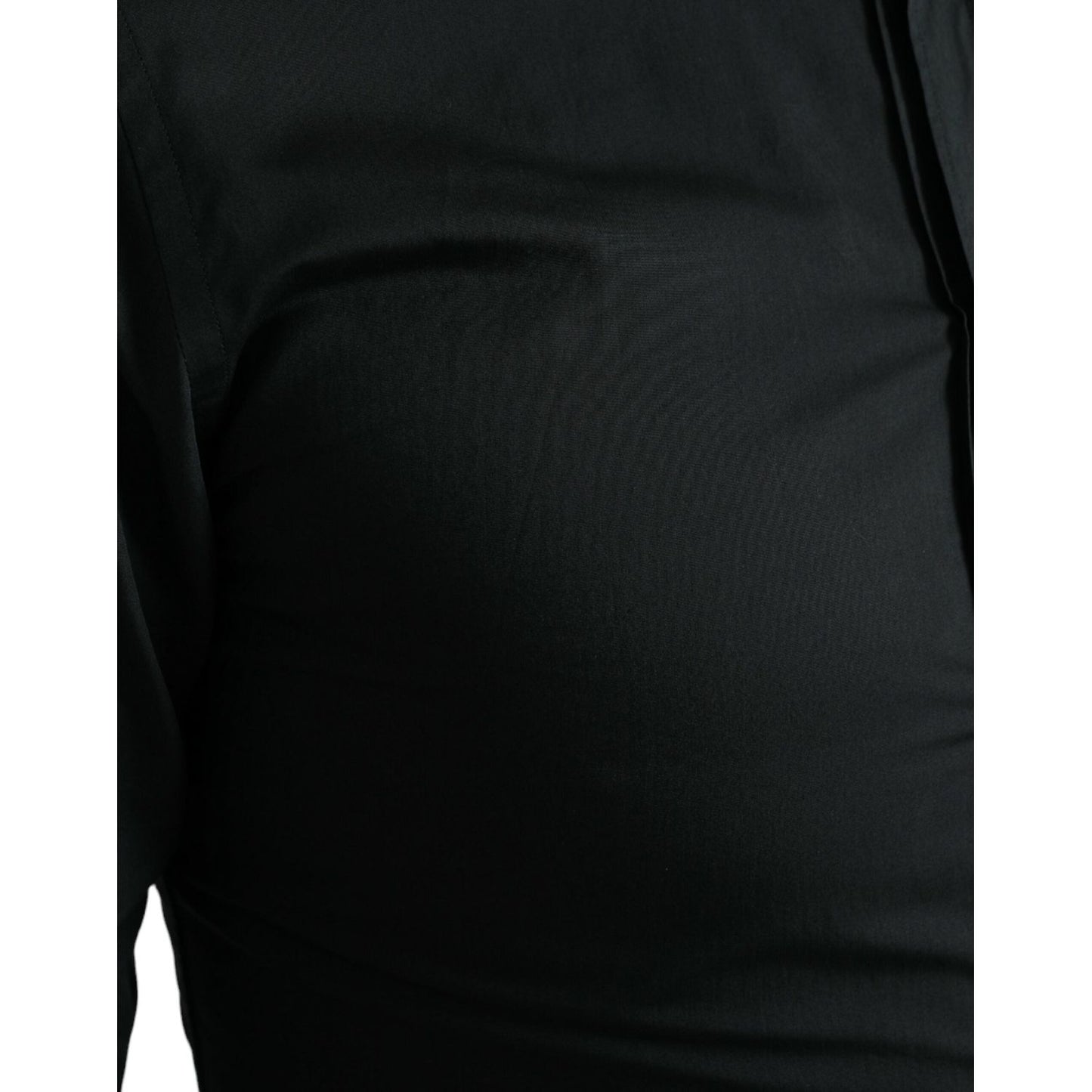 Dolce & Gabbana Black Cotton Silk Formal GOLD Dress Shirt