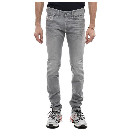 Diesel Gray Cotton Men Skinny Jean